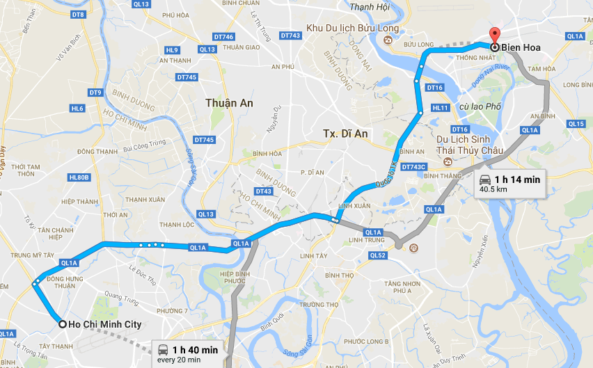 How to get from Ho Chi Minh to Bien Hoa?